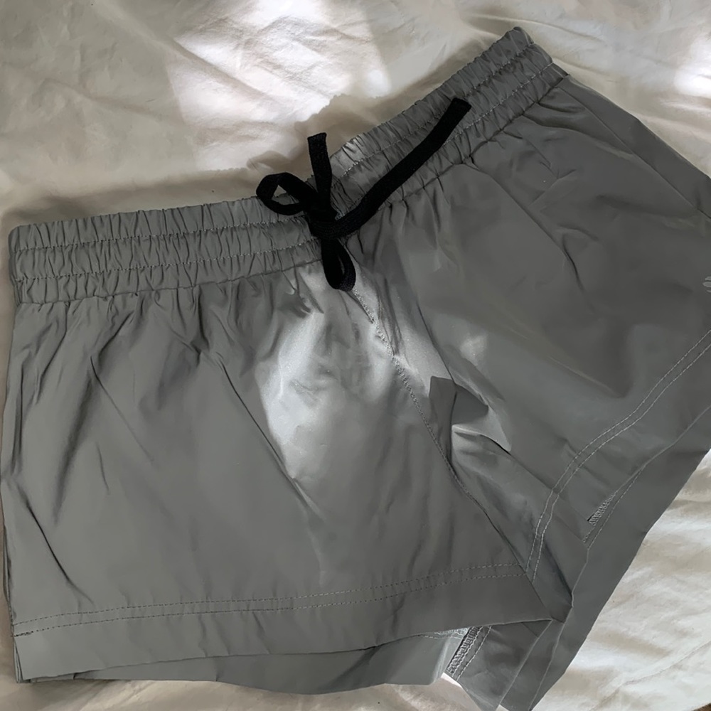 Forever 21 Silver Metallic Running Shorts